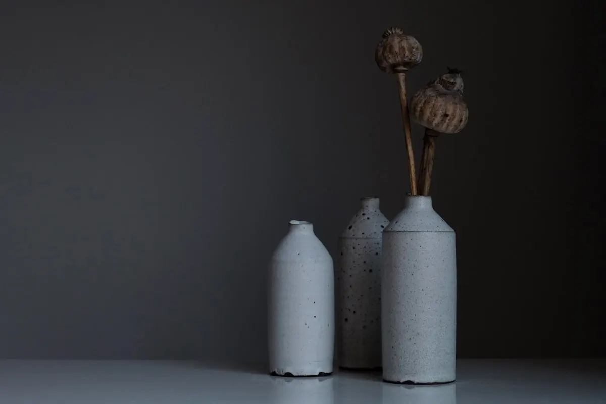 A pair of clay bowls